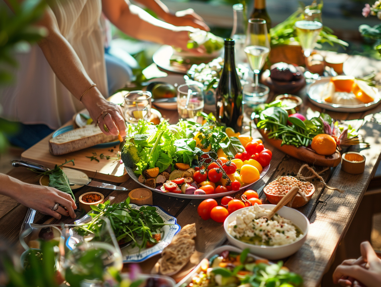 Різноманітні свіжі продукти та збалансоване харчування